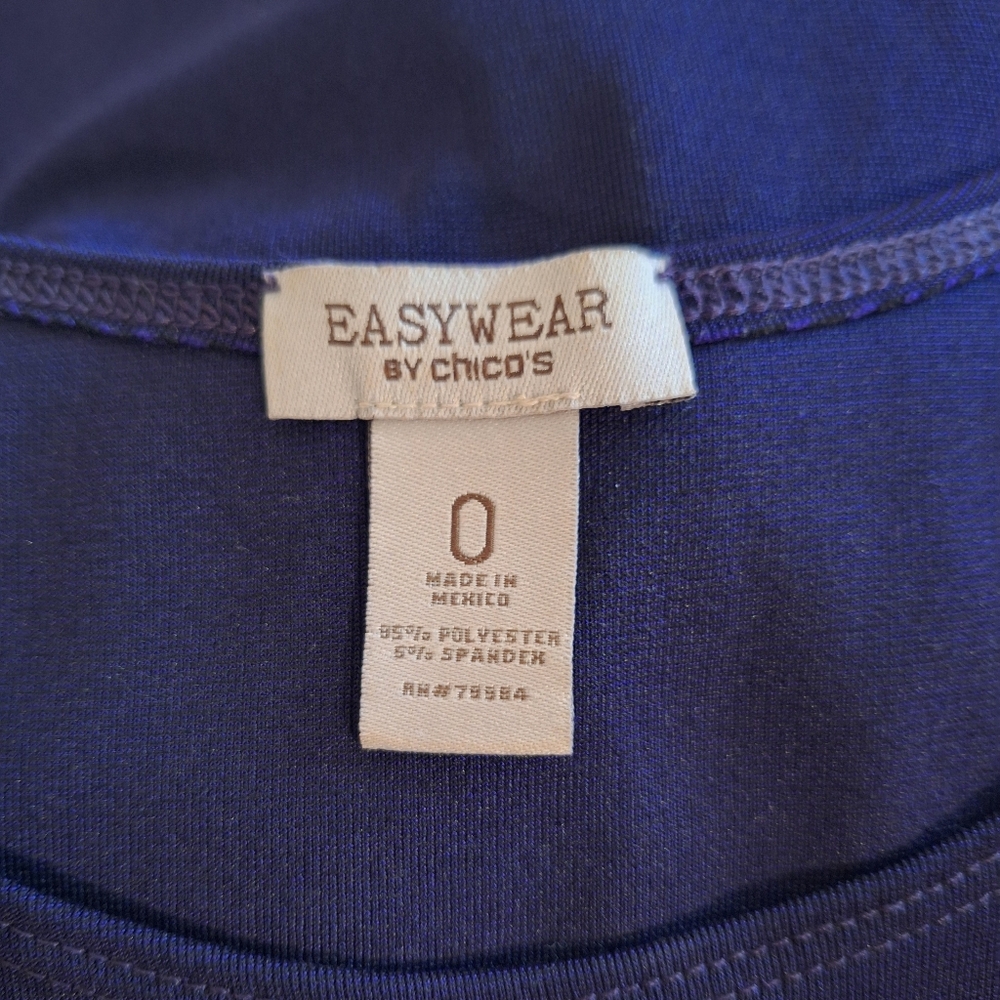 Chicos Easywear Navy Sleeveless 2 Pc Tank Pant Set Sz 0 1 Short *V - Picture 7 of 8